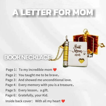 Christmas Ideal Gifts For Son My Champion Book Necklace Openable Pages My Little Star Stainless Steel Engraved Message Necklace